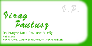 virag paulusz business card